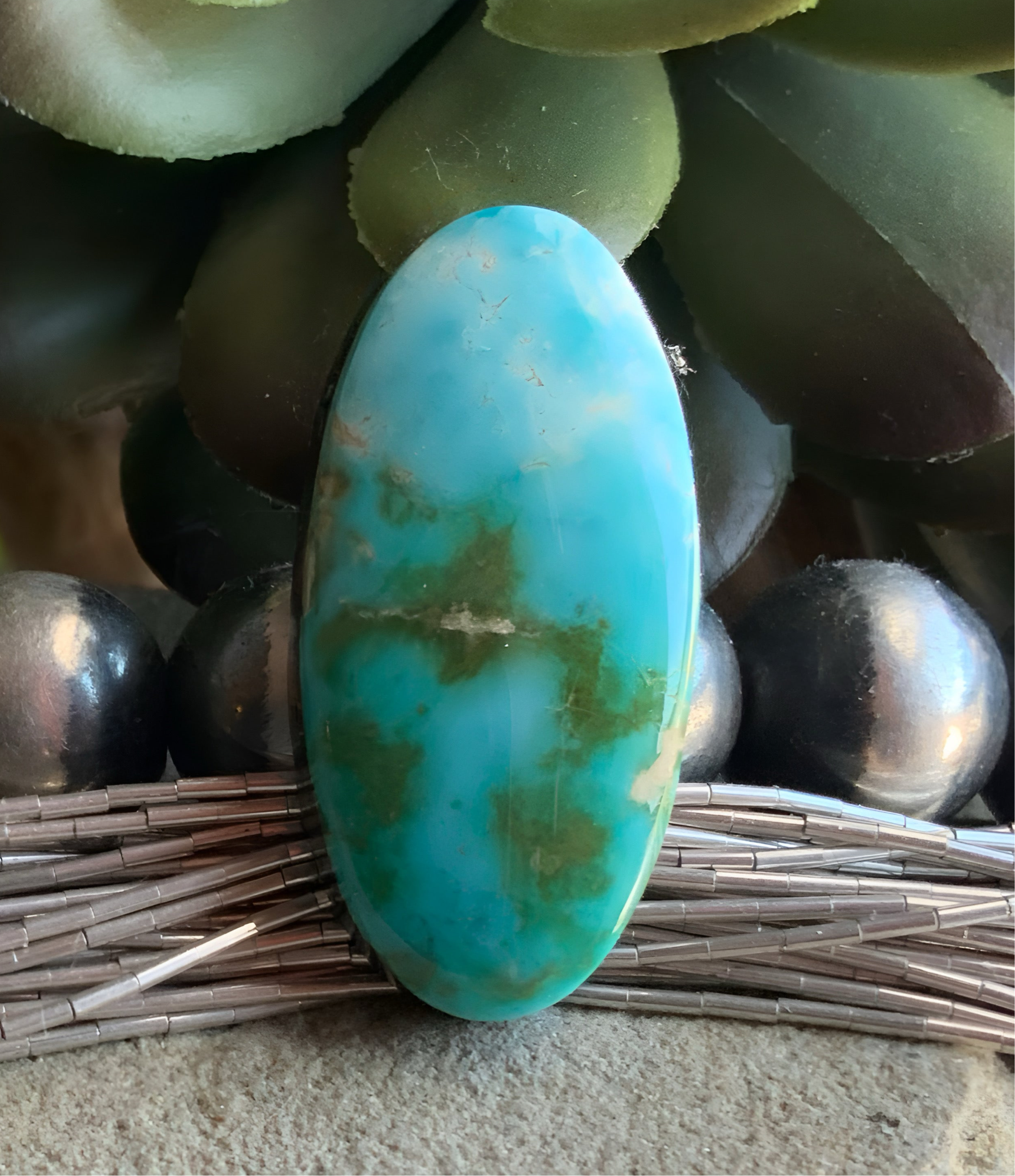 Royston Turquoise Polychrome Oval Cabochon: Nevada Gemstone