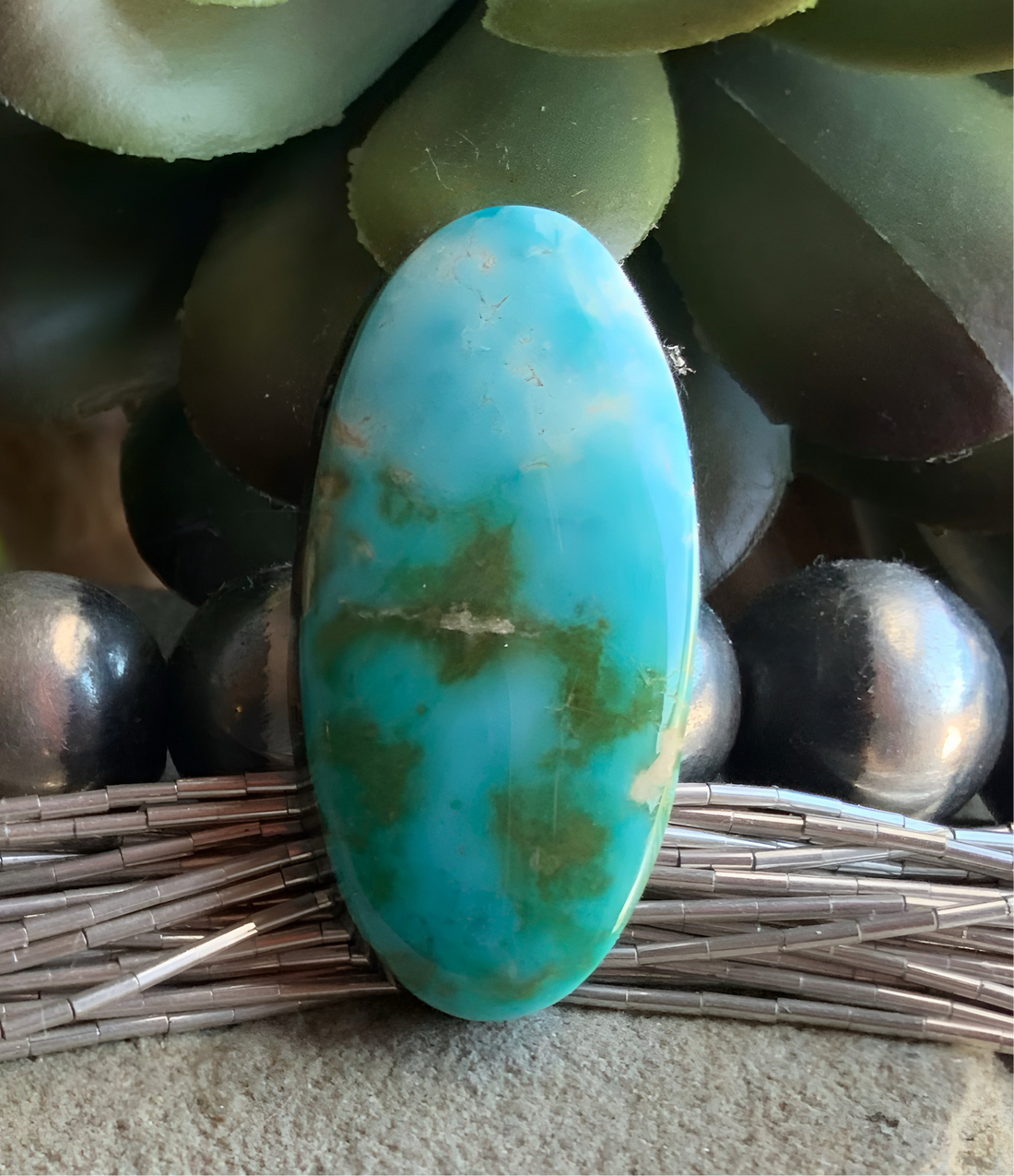 Royston Turquoise Polychrome Oval Cabochon: Nevada Gemstone