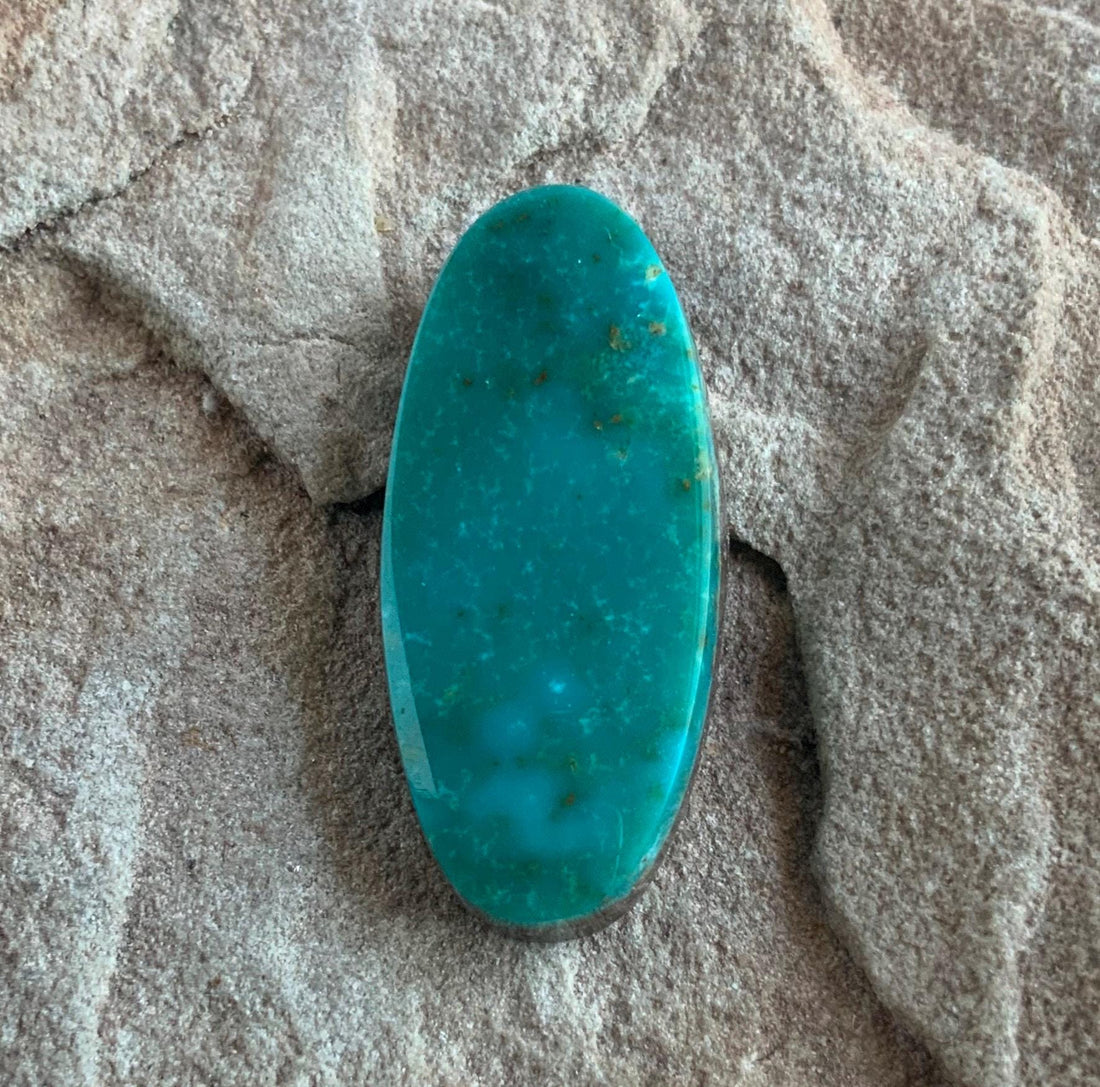 Beautiful Blue Green Royston Turquoise Oval Cabochon #R74