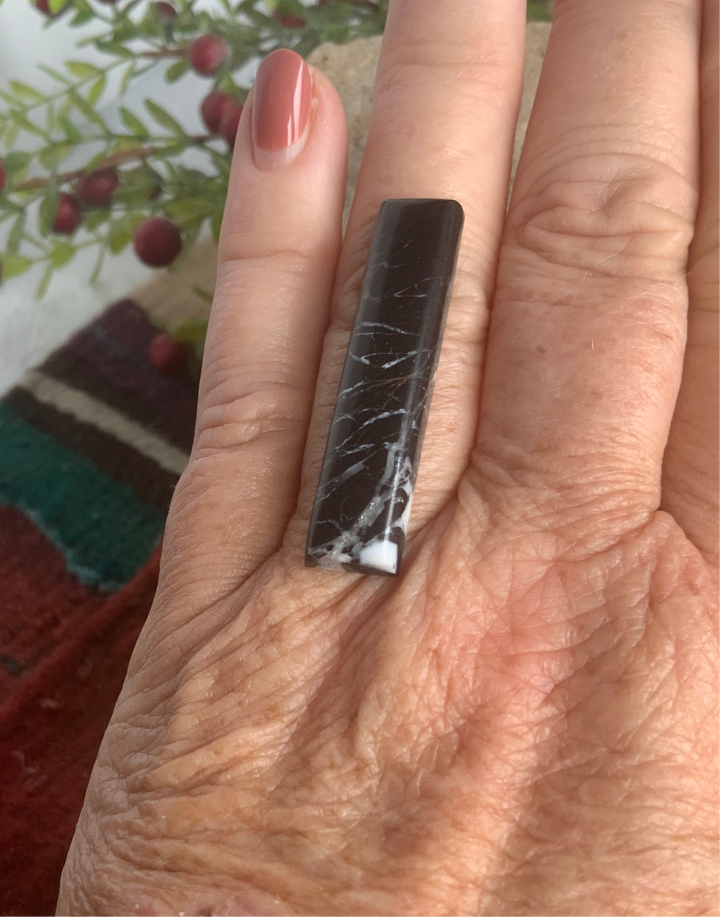 Beautiful White Buffalo Elongated Rectangle Cabochon