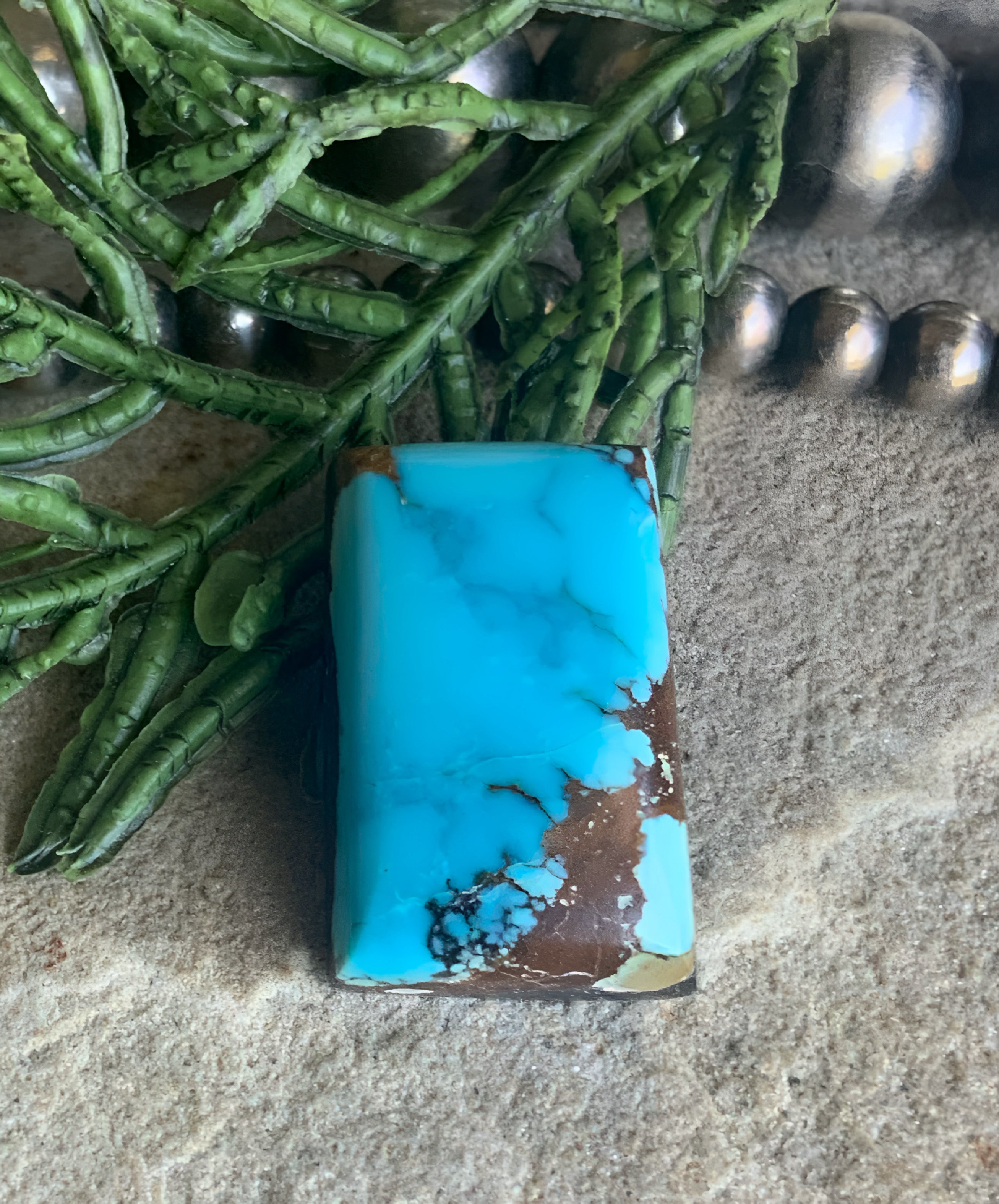 Natural Sierra Nevada Turquoise Rectangular Cabochon