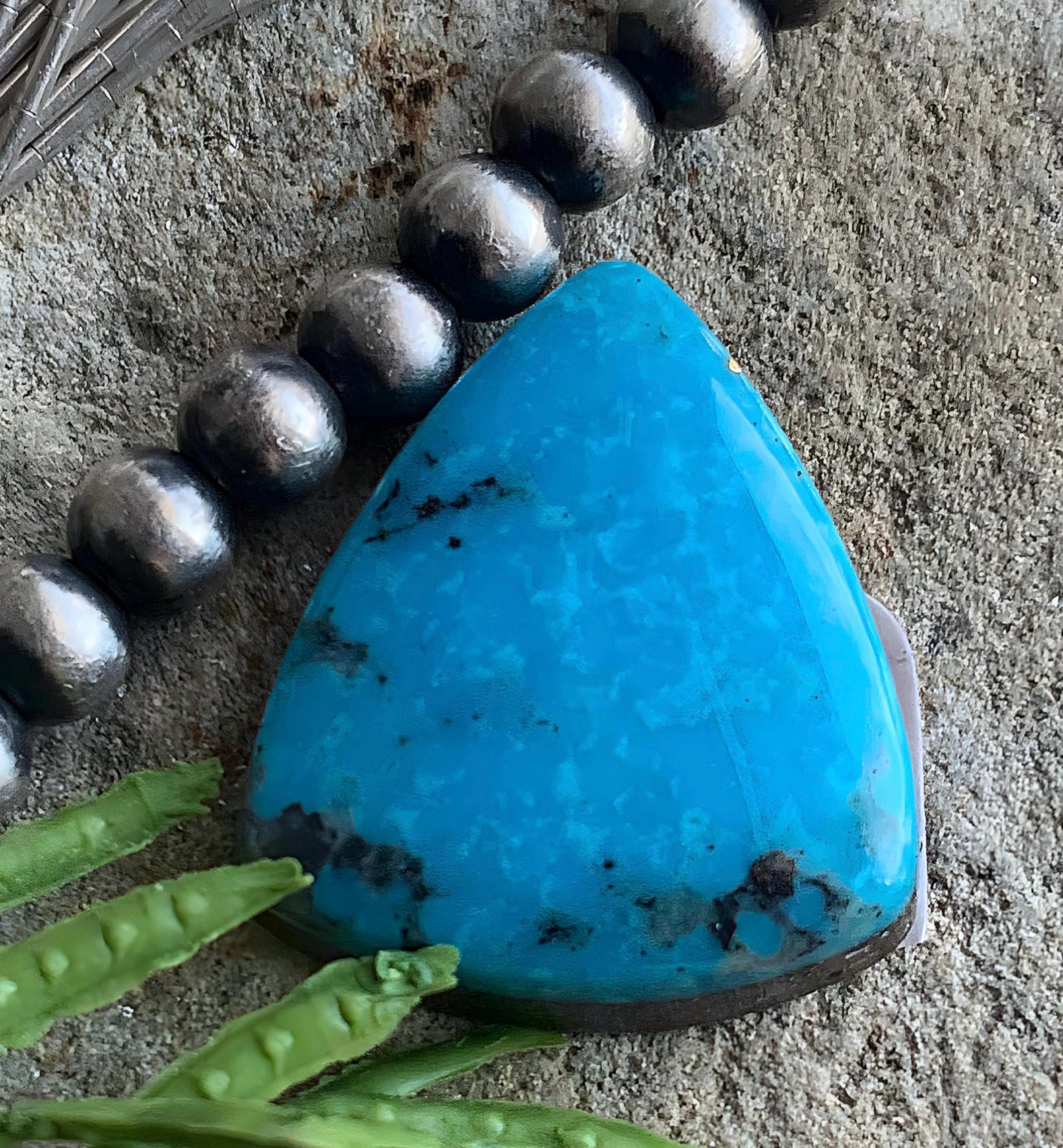 Ithaca Peak Turquoise Trillion Cabochon -Arizona Gemstone #IP144
