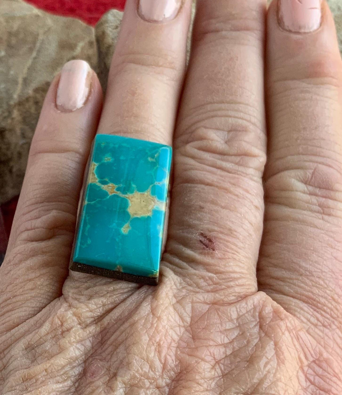 Gorgeous Royston Turquoise Rectangular Cabochon #R03