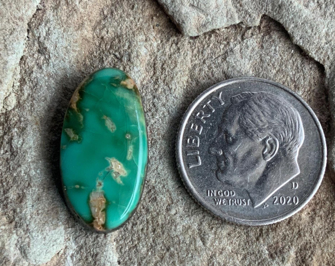 Natural Royston Green Turquoise Oval Cabochon or Polished Stone Cab #R62