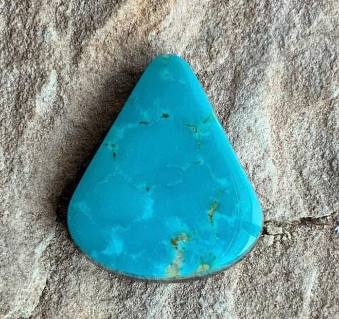 Beautiful Blue Royston Turquoise Triangular Cabochon or Polished Stone Cab