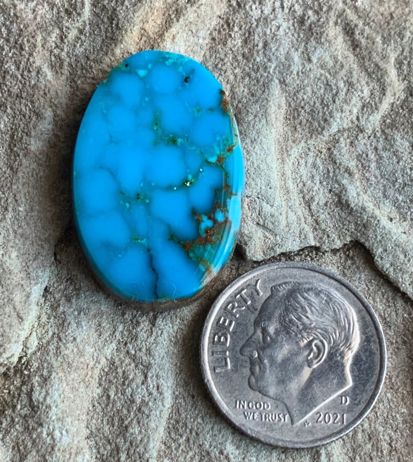 Turquoise Mountain Turquoise Oval Cabochon-Arizona Gemstone #TM11
