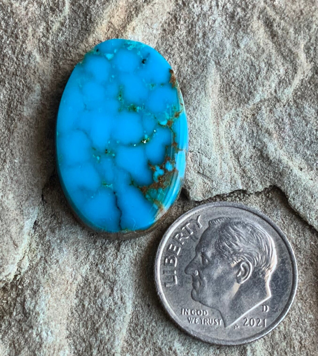 Turquoise Mountain Turquoise Oval Cabochon-Arizona Gemstone #TM11