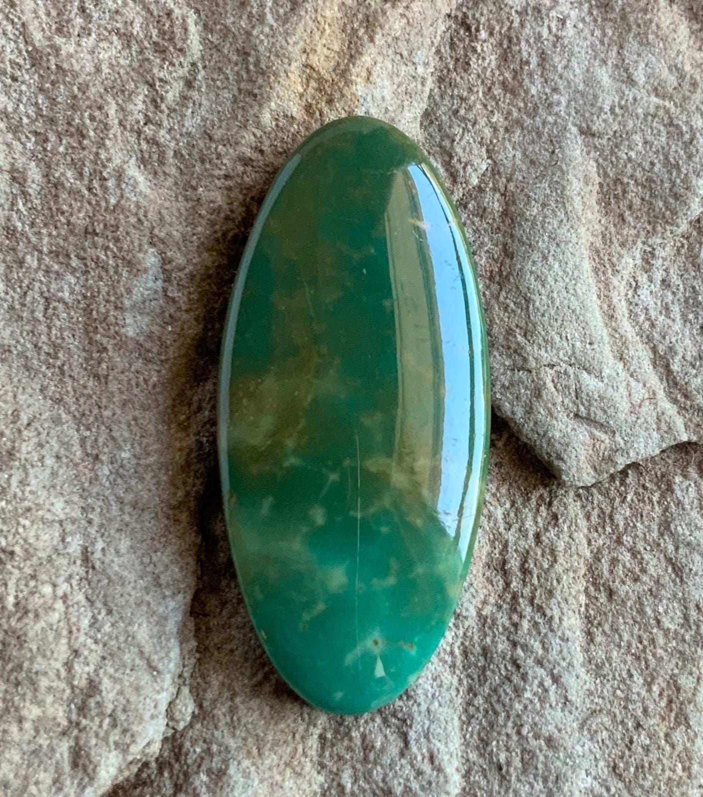 Beautiful Green Natural Turquoise Mountain Turquoise Long Oval Cabochon