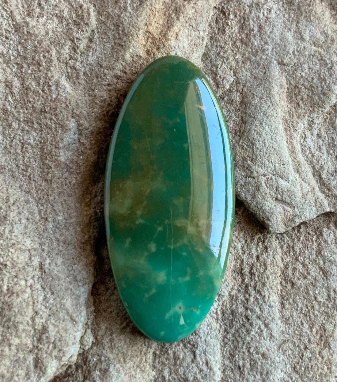 Beautiful Green Natural Turquoise Mountain Turquoise Long Oval Cabochon