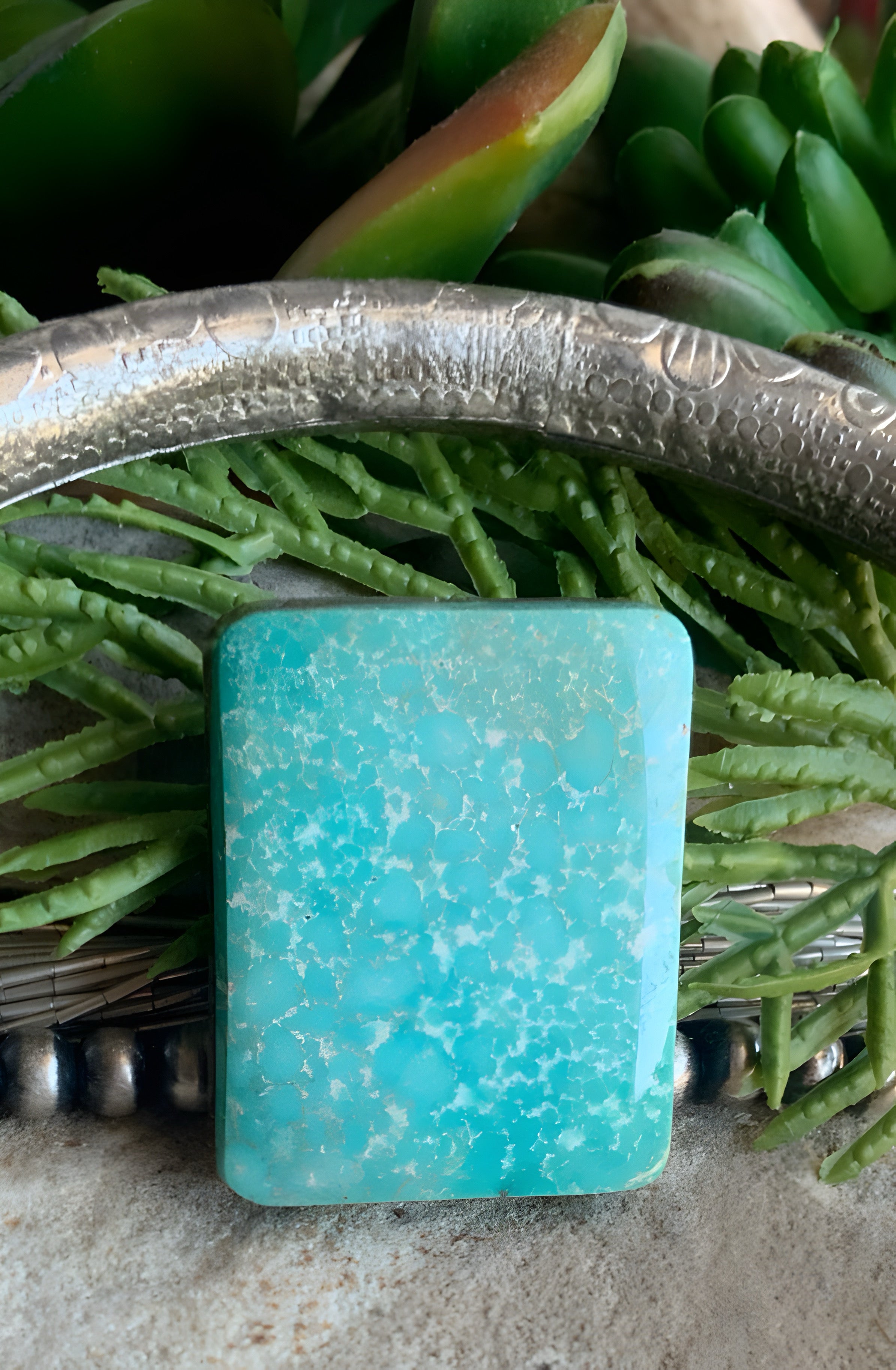 Natural Turquoise Mountain Turquoise Rectangular Cabochon-Arizona Gemstone