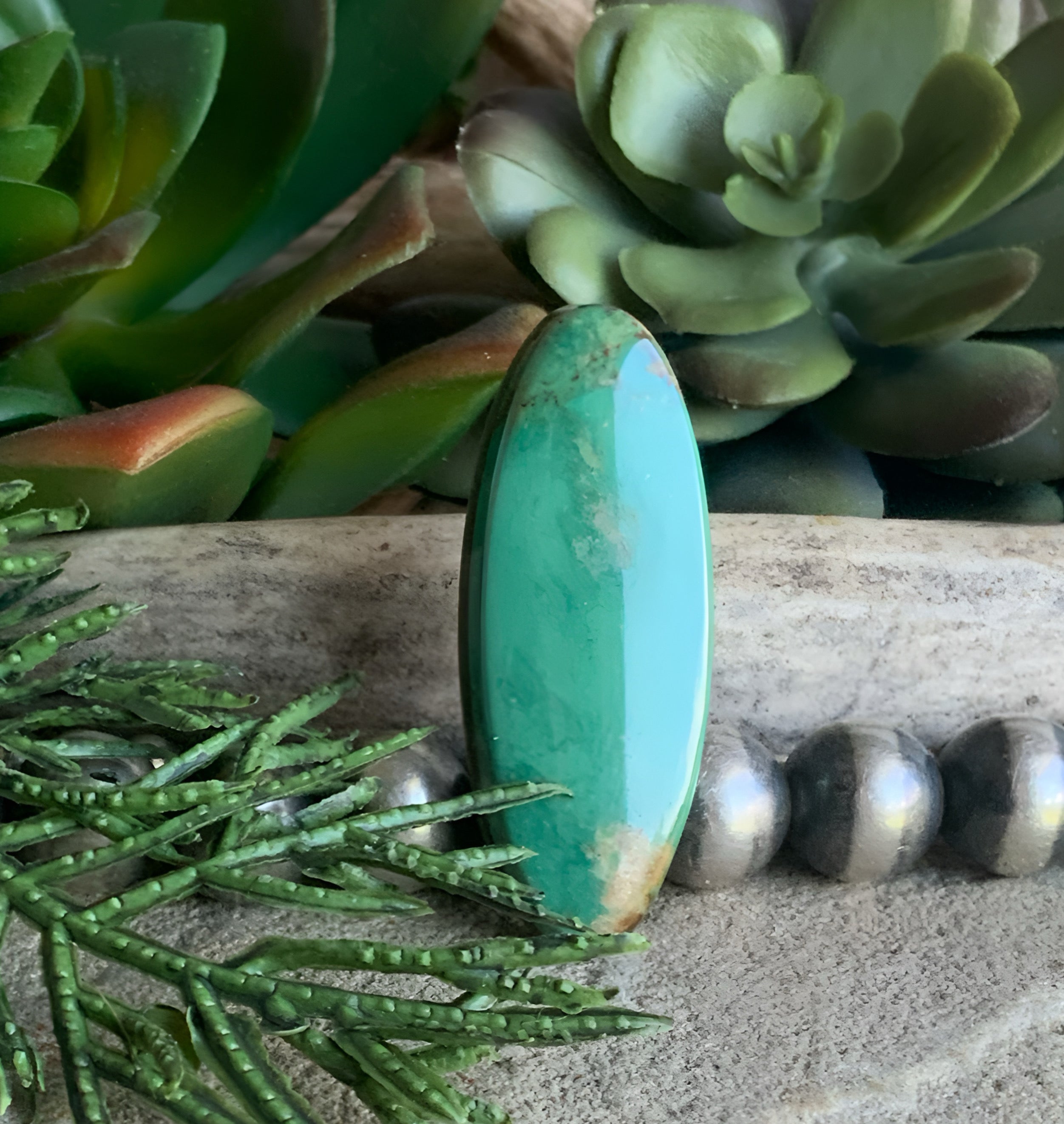 Royston Turquoise Green Long Oval Cabochon