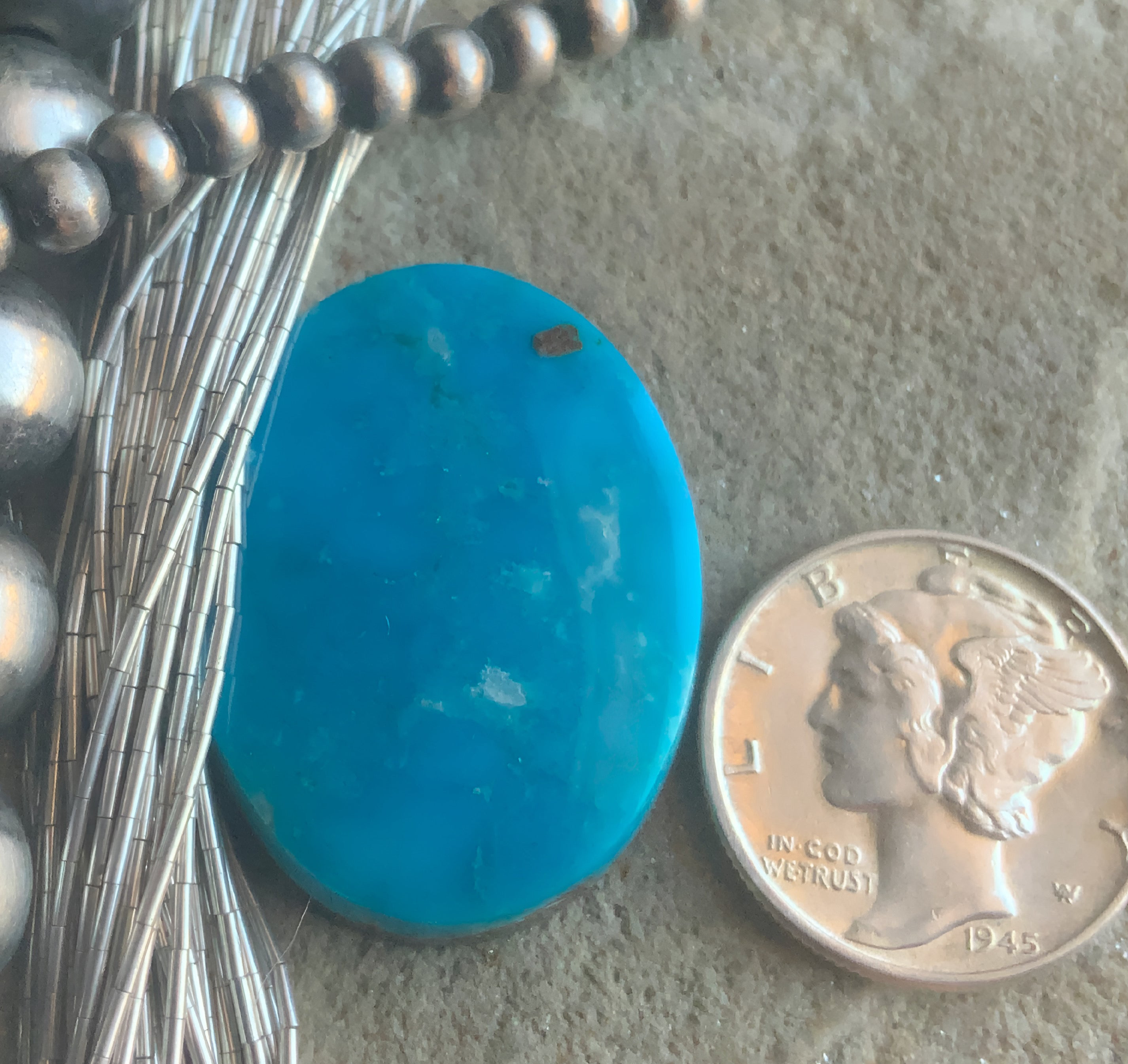 Beautiful Blue Turquoise Mountain Turquoise Oval Cabochon