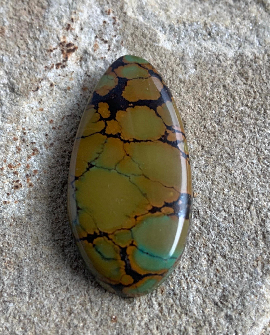 Beautiful Bao Canyon Turquoise  Teardrop Cabochon