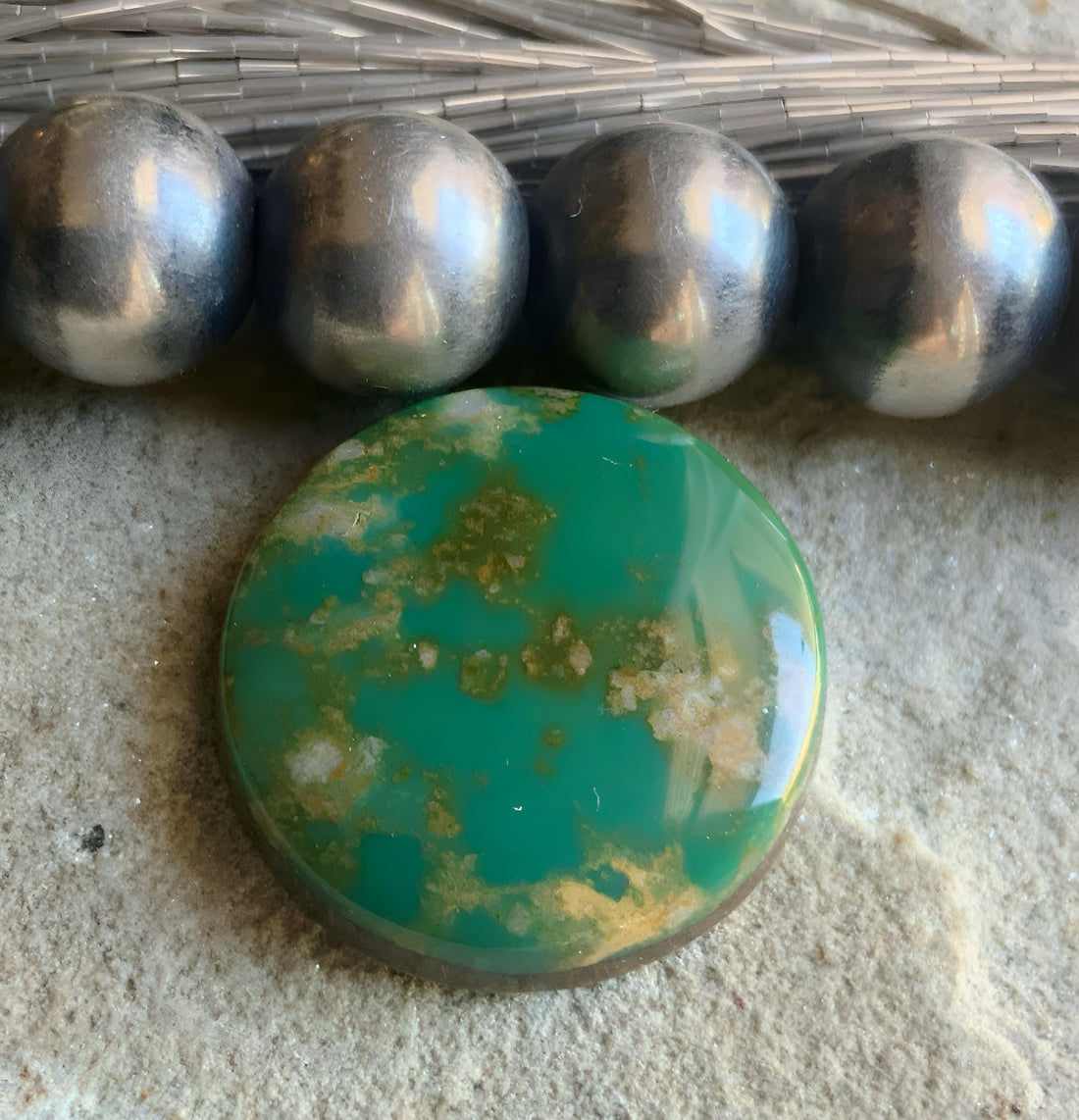 Royston Turquoise Green Round Cabochon-Nevada Gemstone
