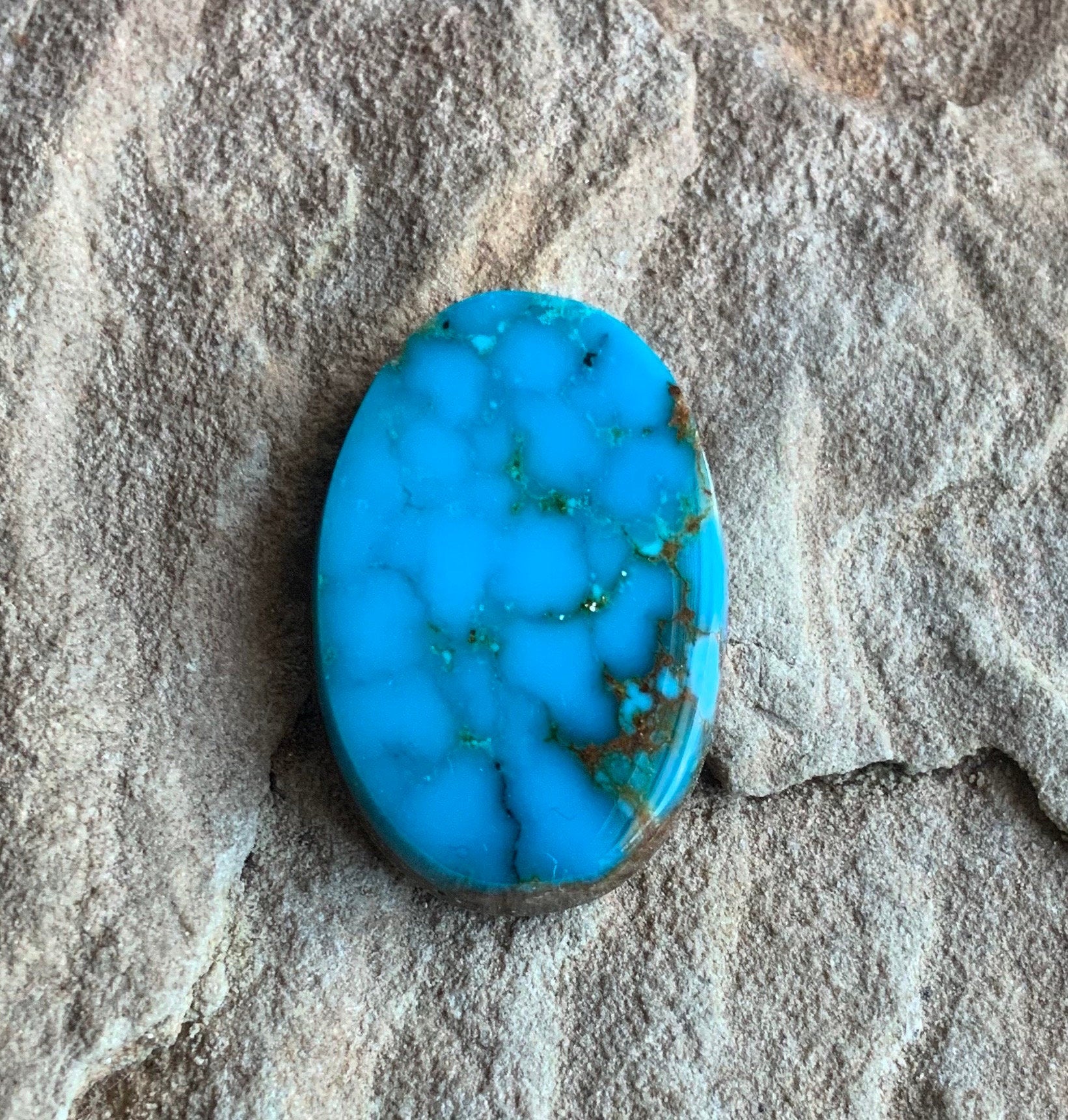 Turquoise Mountain Turquoise Oval Cabochon-Arizona Gemstone #TM11