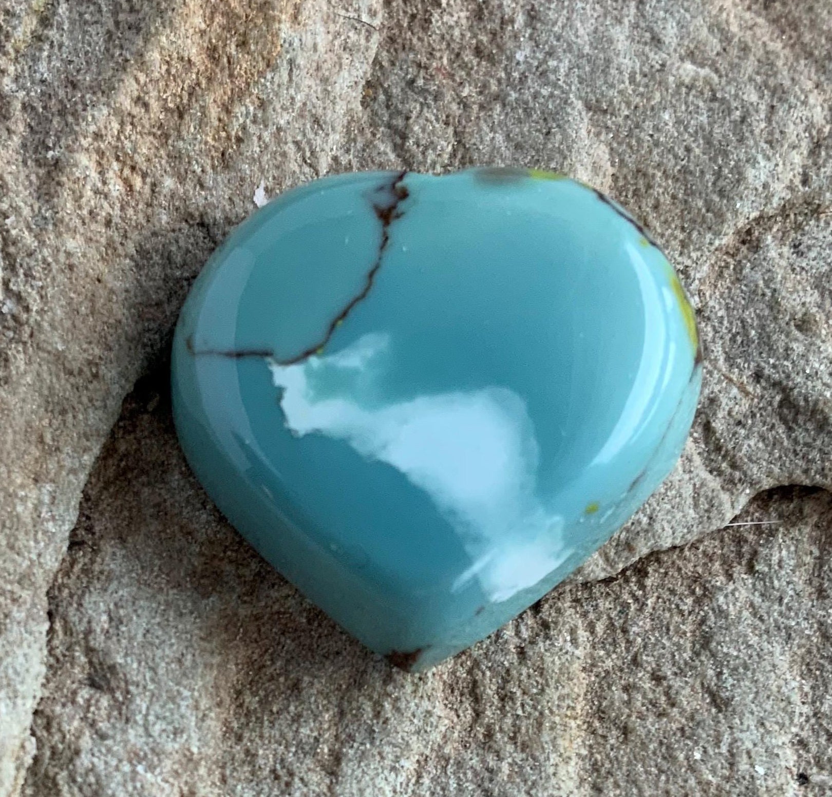 Pretty Gobi Desert Lavender Turquoise Heart Cabochon  #G103