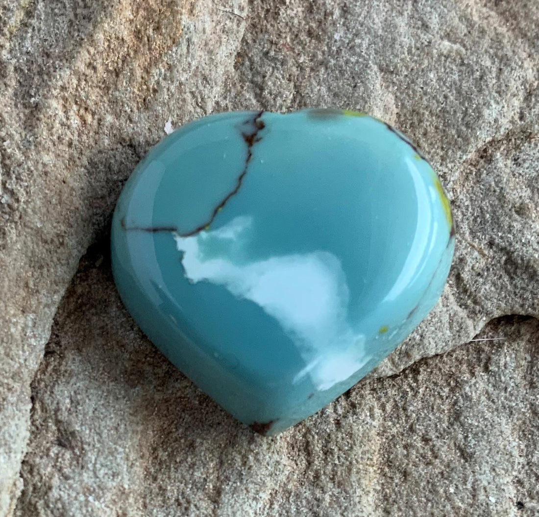 Pretty Gobi Desert Lavender Turquoise Heart Cabochon  #G103