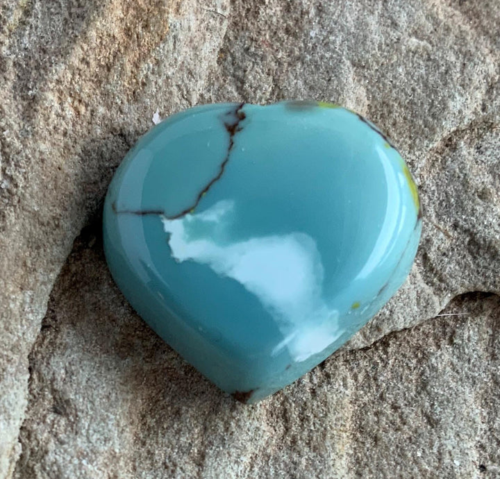 Pretty Gobi Desert Lavender Turquoise Heart Cabochon  #G103