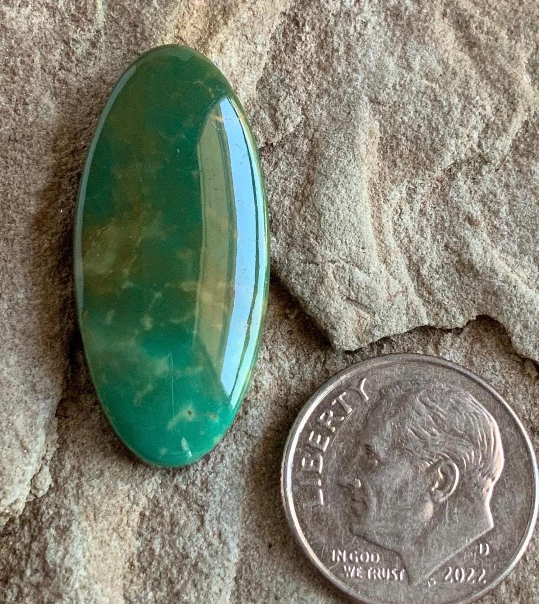 Beautiful Green Natural Turquoise Mountain Turquoise Long Oval Cabochon