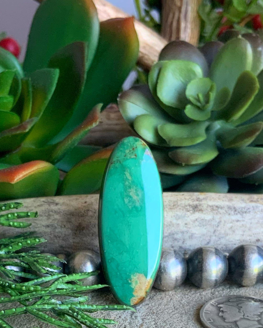 Royston Turquoise Green Long Oval Cabochon
