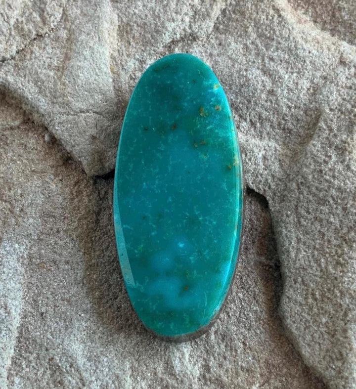 Beautiful Blue Green Royston Turquoise Oval Cabochon #R74