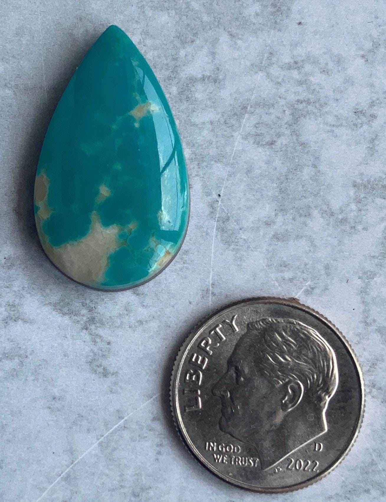 Beautiful Fox Turquoise Teardrop Cabochon or Polished Stone Cab