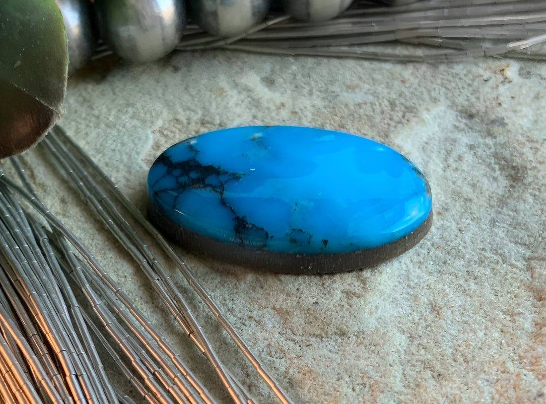 Ithaca Peak Turquoise Oval Cabochon ￼#IP101
