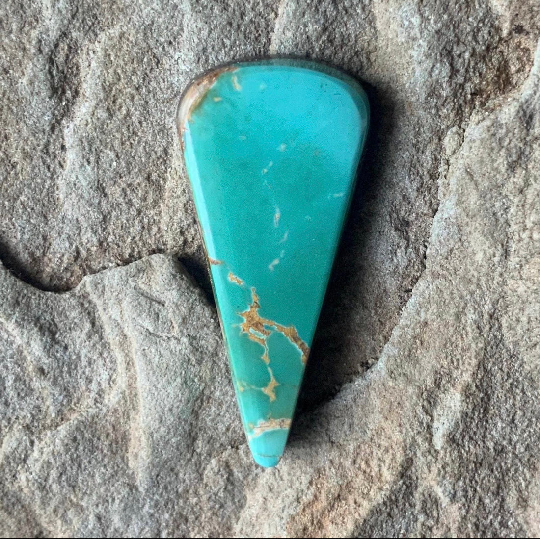 Royston Turquoise Green Elongated Triangle Cabochon #R76