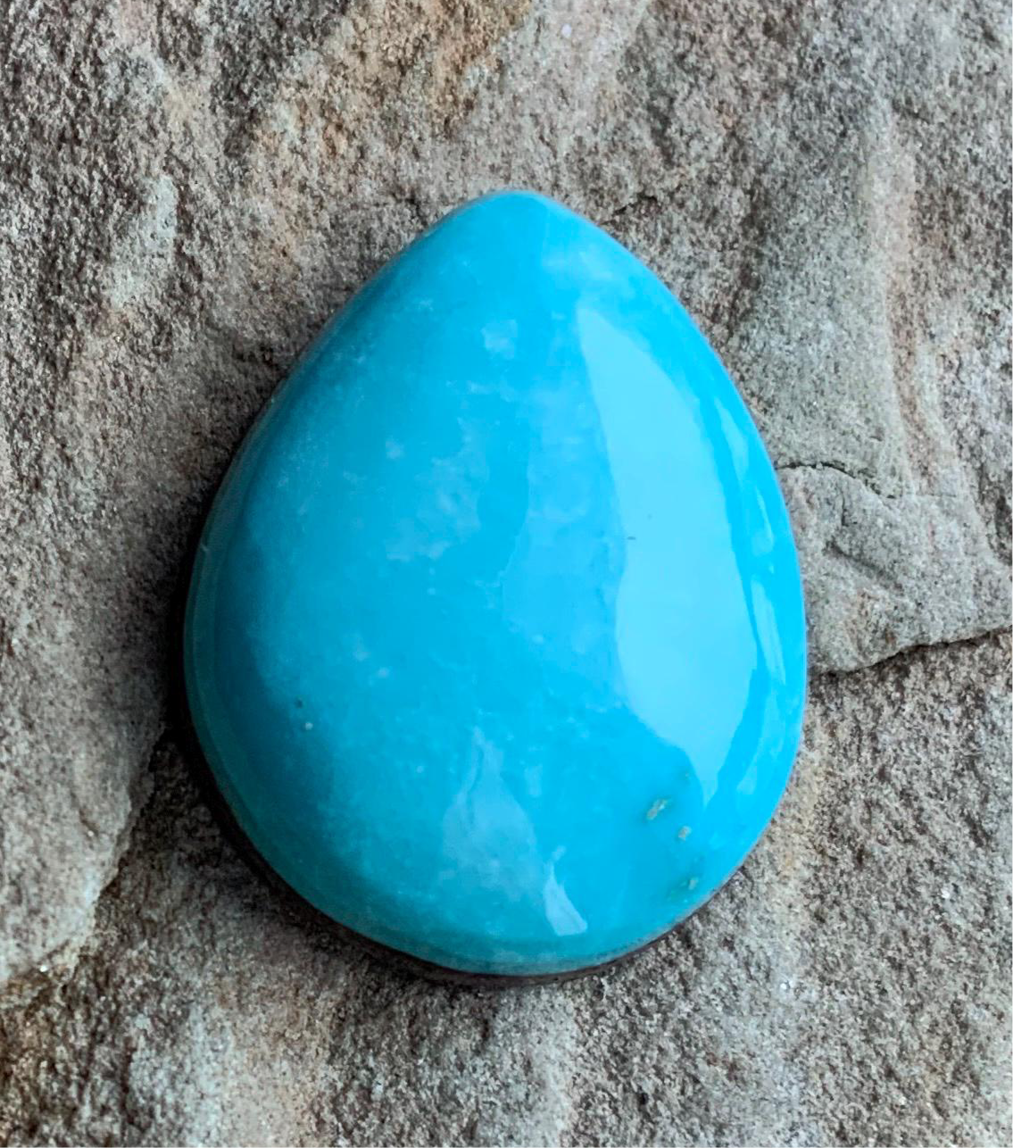 Natural Morenci Turquoise Teardrop Cabochon