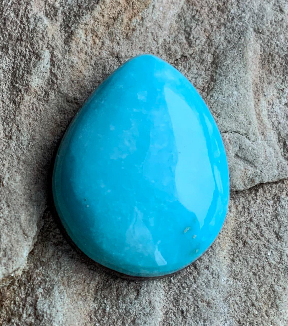 Natural Morenci Turquoise Teardrop Cabochon