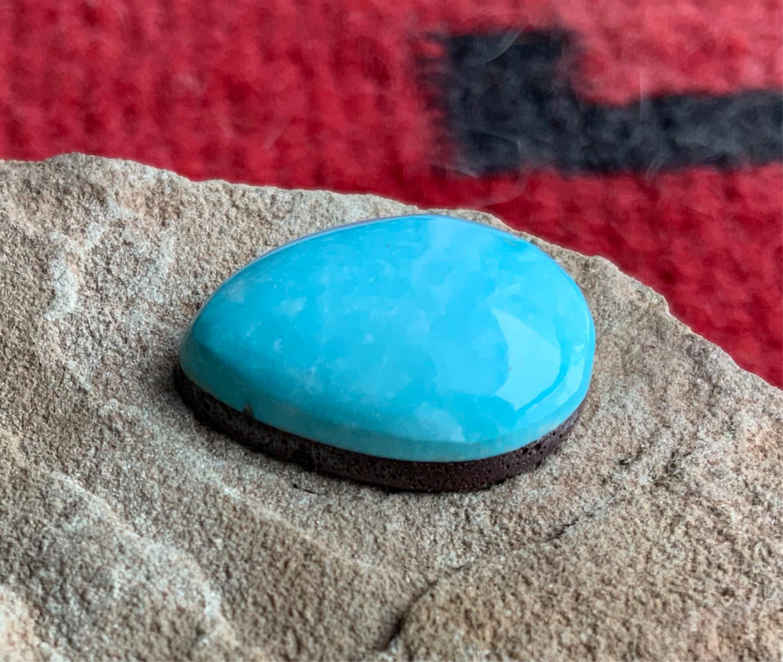 Natural Morenci Turquoise Teardrop Cabochon
