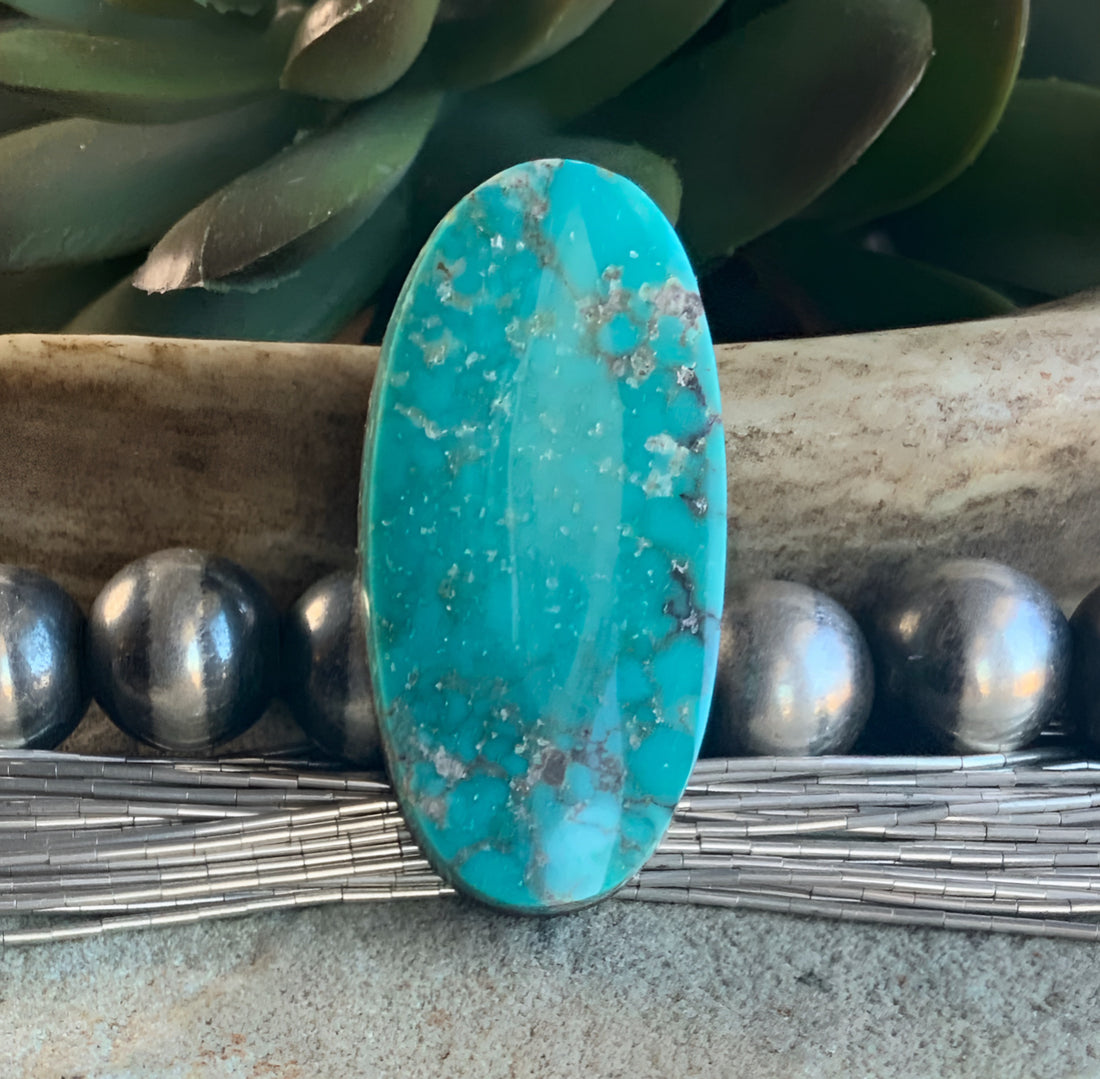 Beautiful Carico Lake Turquoise Large Oval Cabochon