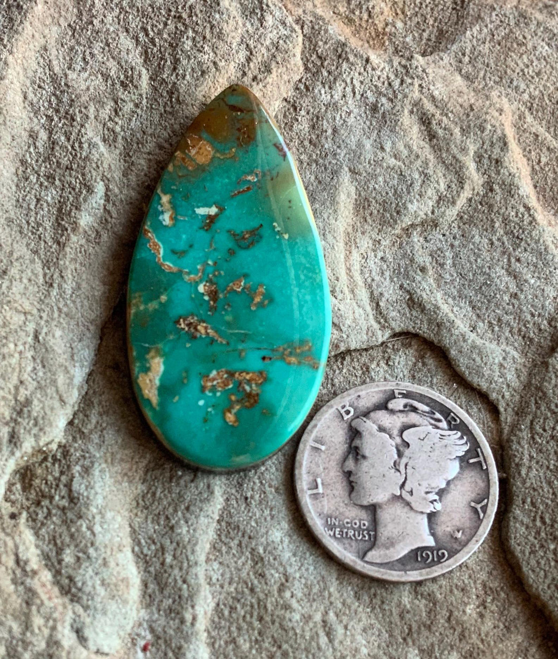Royston Turquoise Green Teardrop Cabochon
