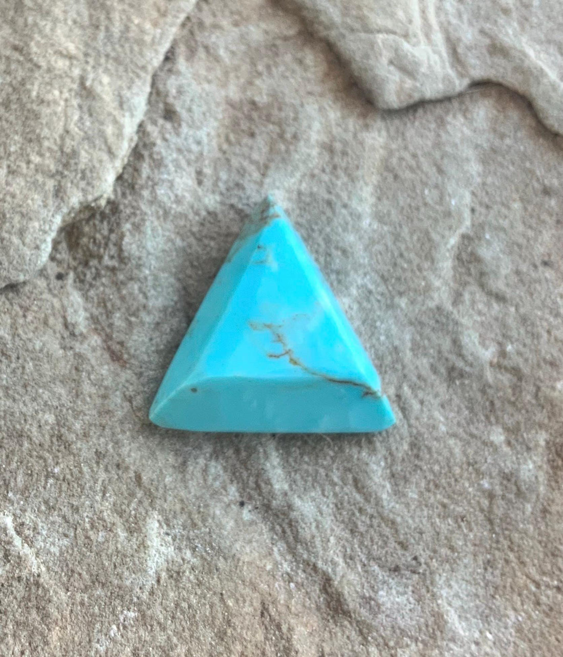 Blue Morenci Turquoise Triangular Faceted Cabochon