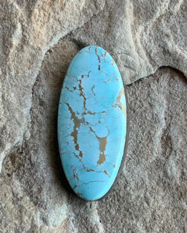 Natural Blue Sierra Nevada Long Oval Turquoise Cabochon