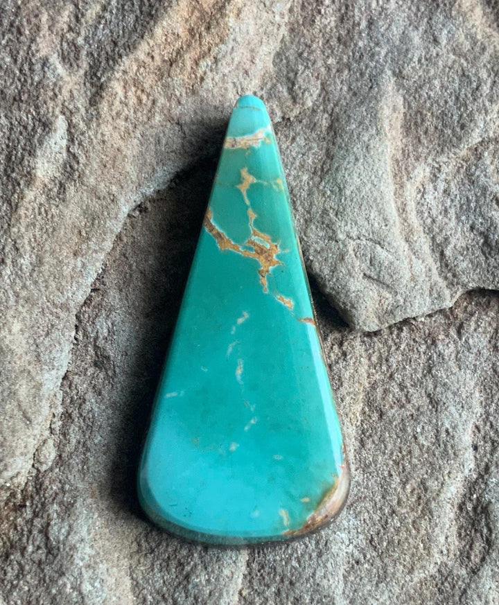 Royston Turquoise Green Elongated Triangle Cabochon #R76