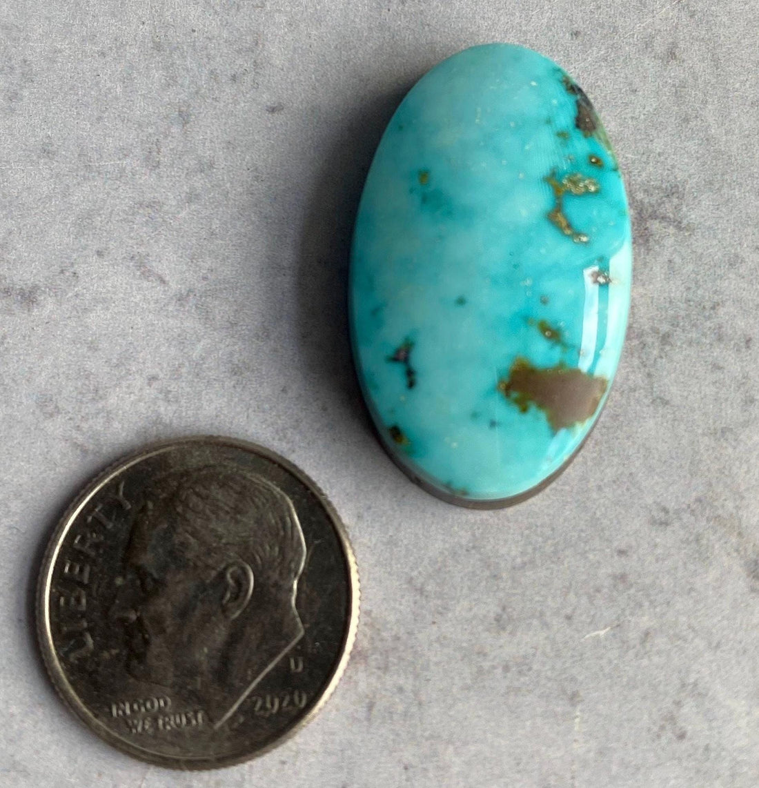 Beautiful Natural Blue Turquoise Mountain Turquoise Oval Cabochon