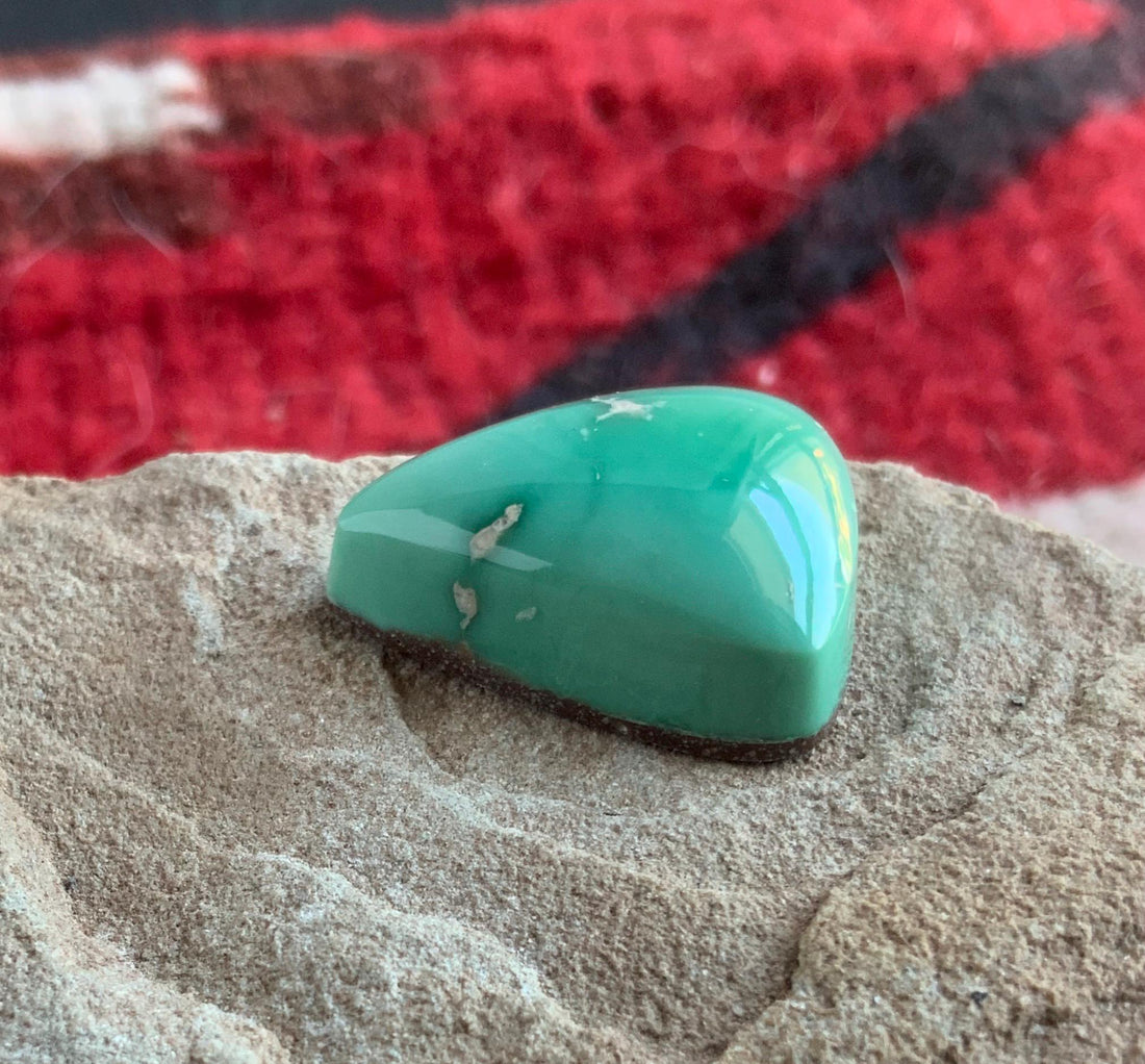 Gorgeous Natural Broken Arrow Variscite Thick Cut Triangle Cabochon