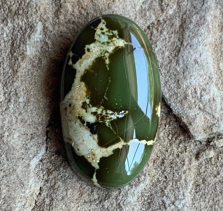 Natural Deep Green High Grade Royston Turquoise Oval Cabochon or Polished Stone Cab