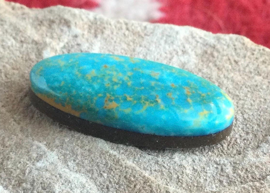 Beautiful Blue Green Royston Turquoise Oval Cabochon