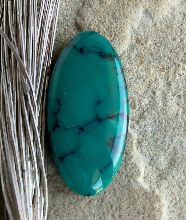 Bamboo Mountain Deep Green Oval Gemstone