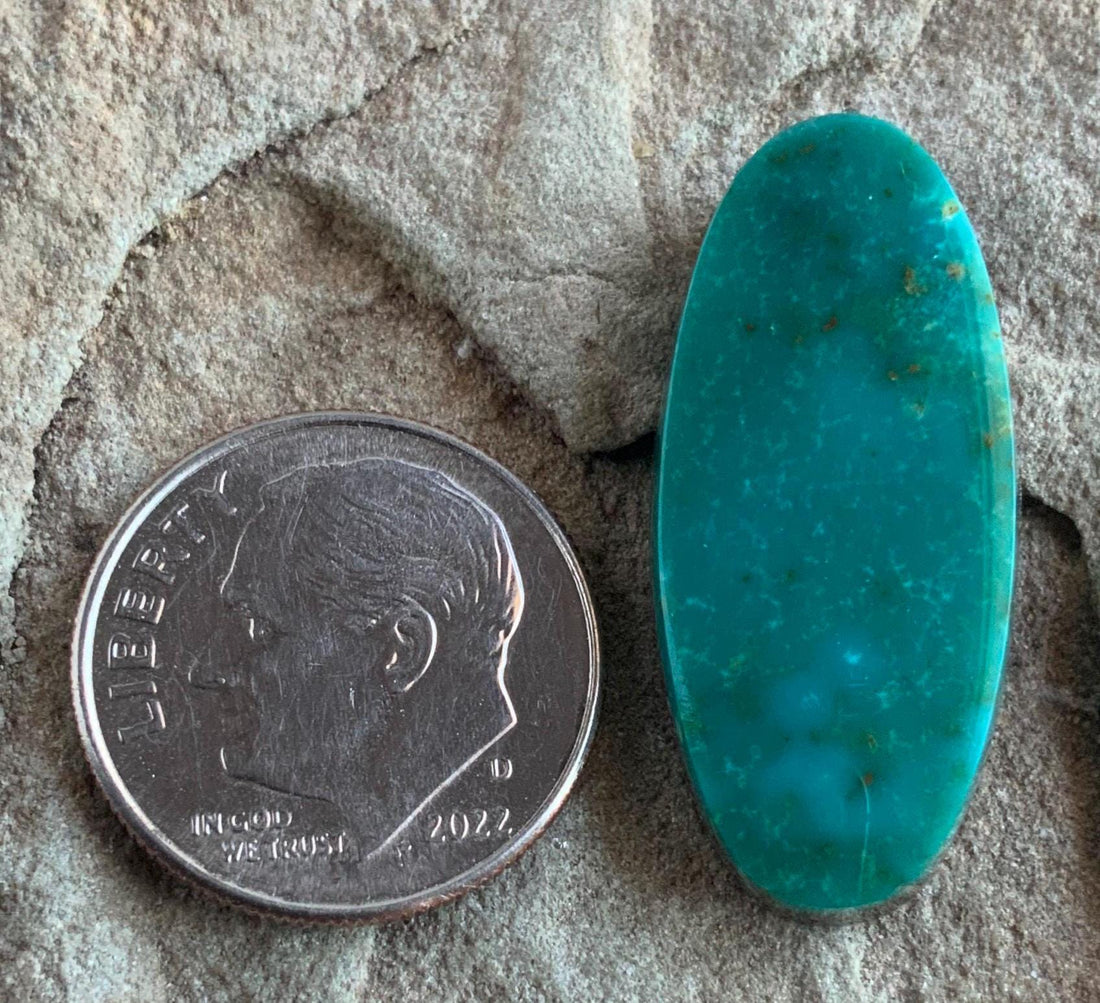 Beautiful Blue Green Royston Turquoise Oval Cabochon #R74