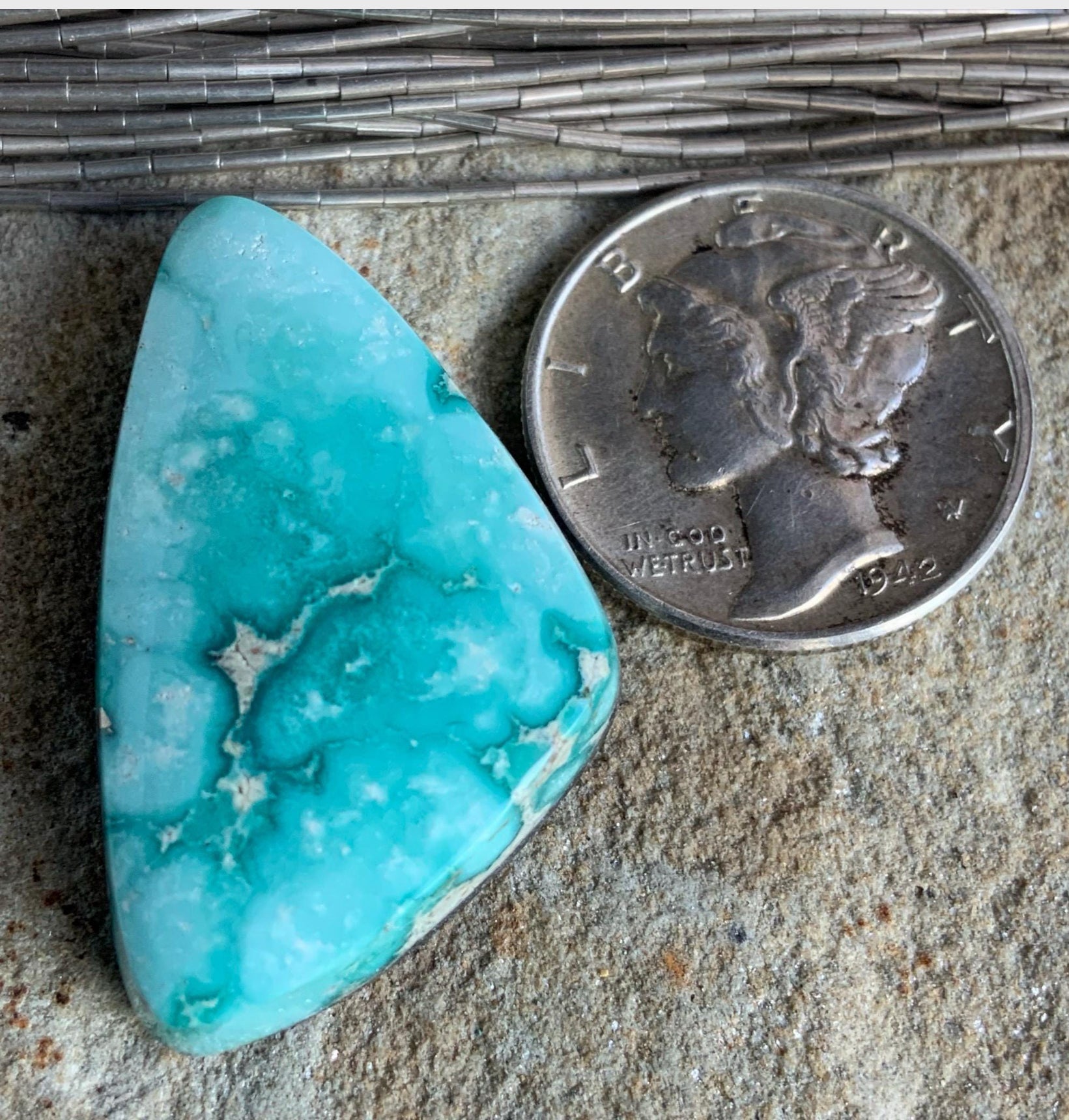 Whitewater Turquoise Gemstone with Silver Pyrite