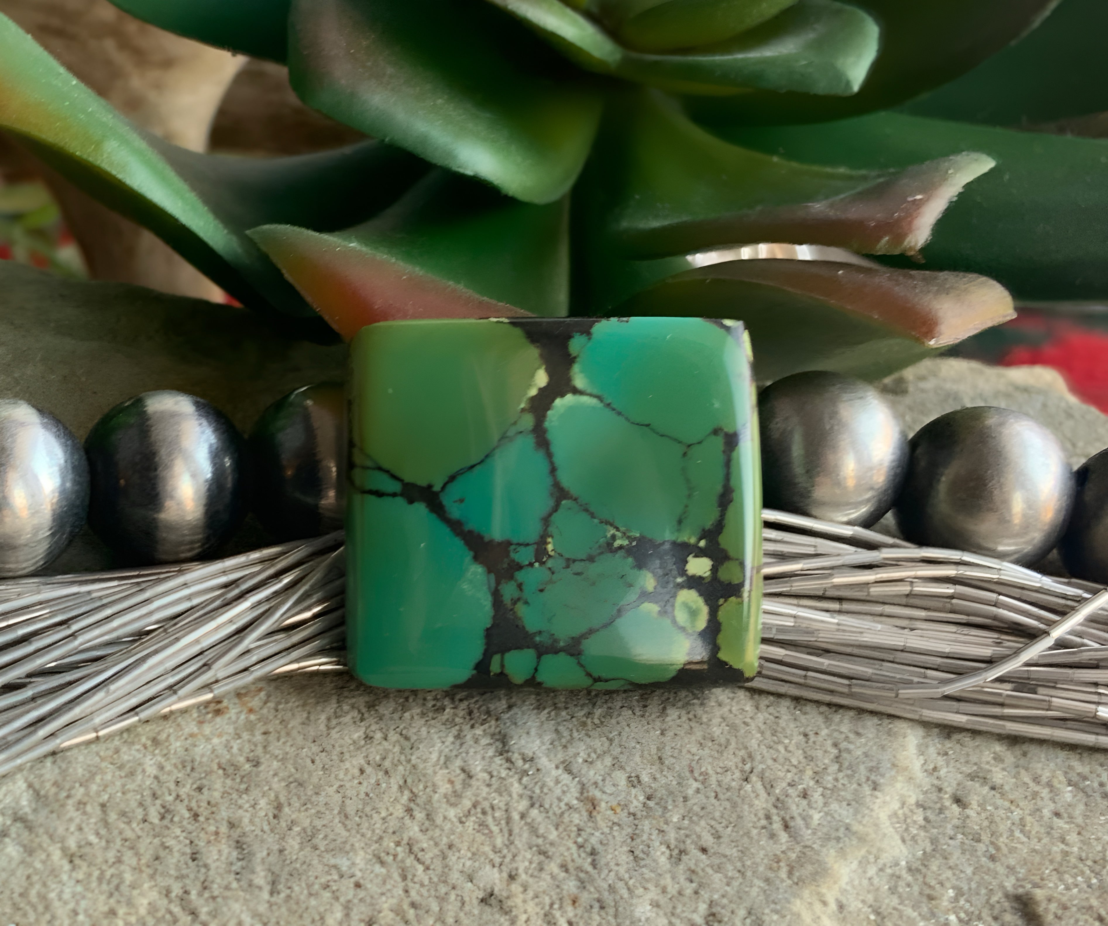 Bamboo Mountain Turquoise Rectangular Gemstone
