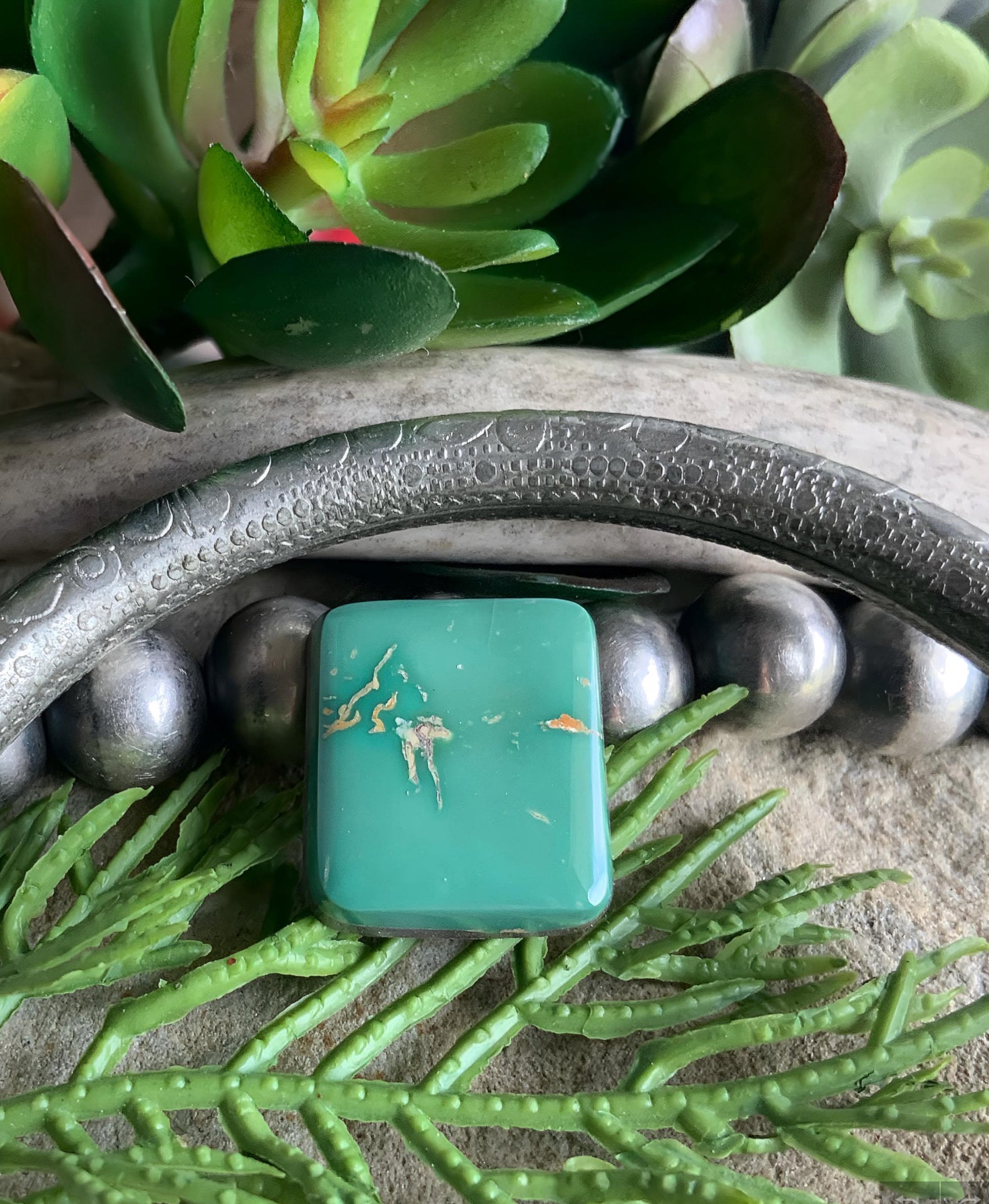 Royston Turquoise Green Rectangular Cabochon