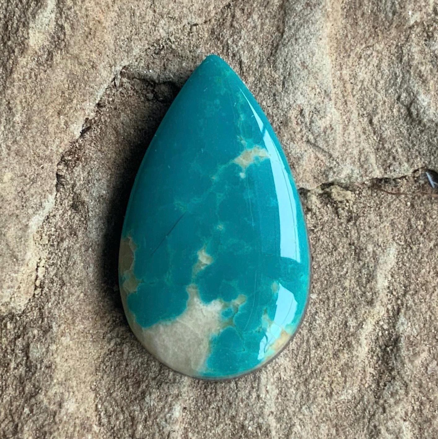 Beautiful Fox Turquoise Teardrop Cabochon or Polished Stone Cab