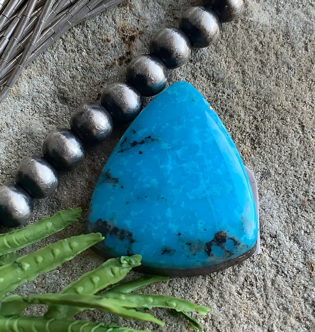 Ithaca Peak Turquoise Trillion Cabochon -Arizona Gemstone #IP144