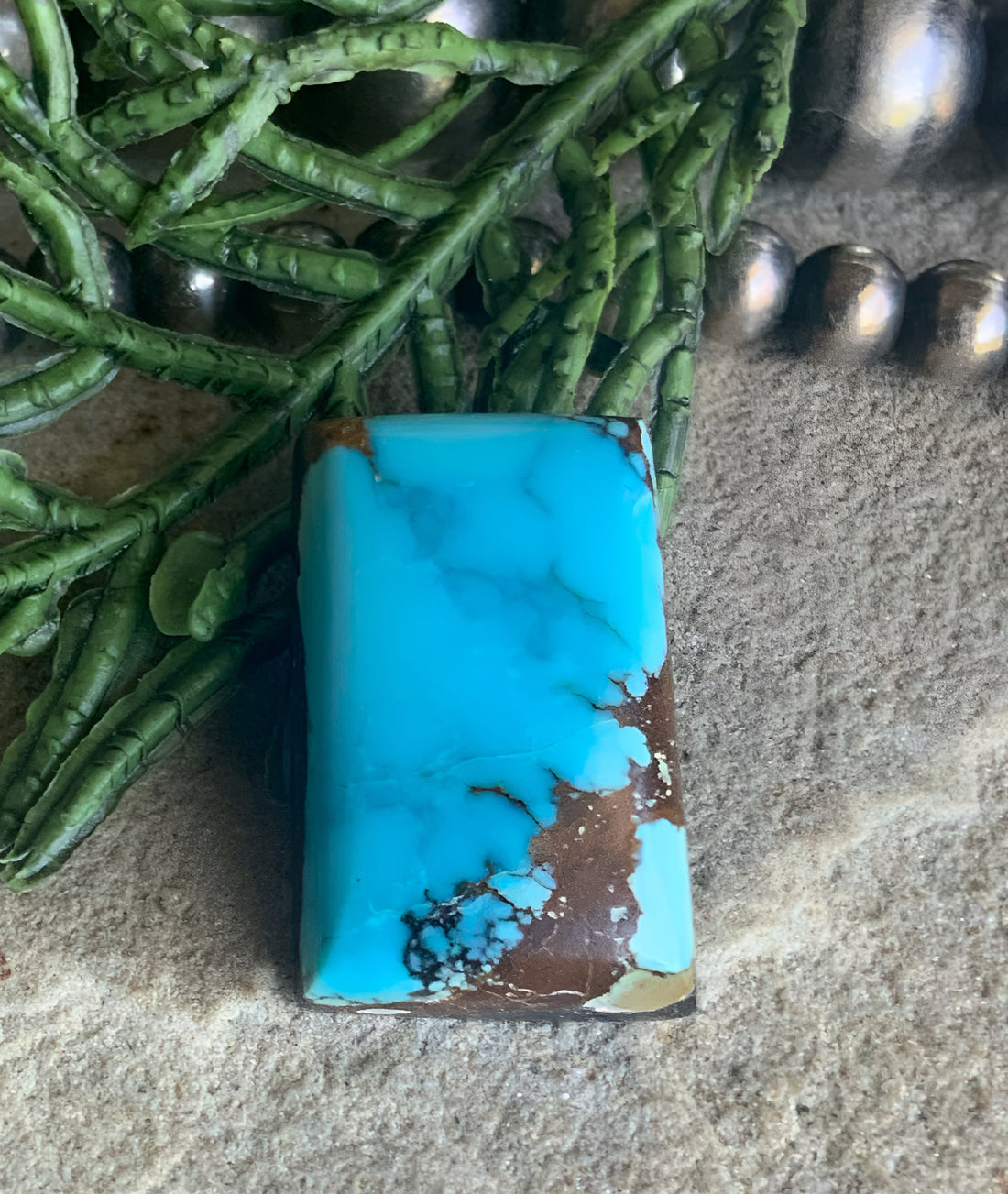 Natural Sierra Nevada Turquoise Rectangular Cabochon