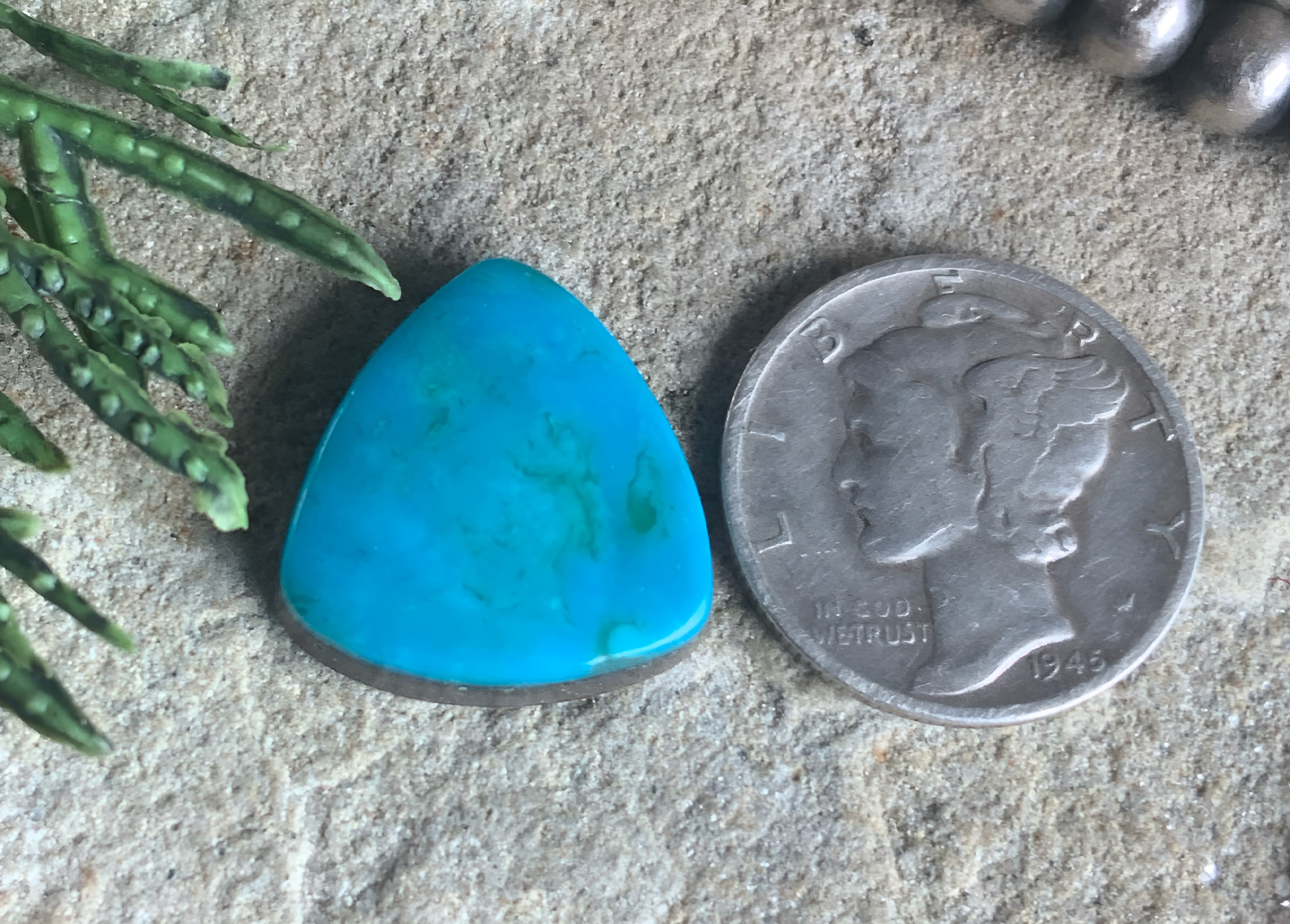 Turquoise Mountain Turquoise Trillion Cabochon