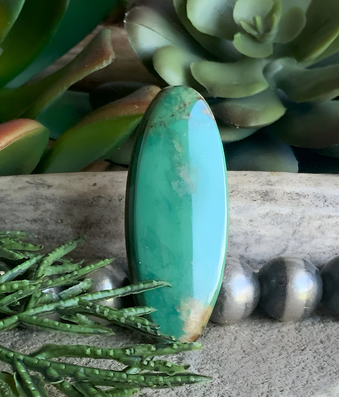 Royston Turquoise Green Long Oval Cabochon